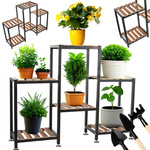 Flower pot high standing wooden flower bed 3 tier bookcase