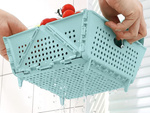 Cesta para frutas y verduras, organizador, escurridor plegable, bandeja de plástico, cesta