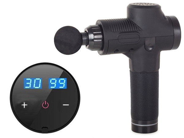 Massage pistole körper massager lcd leistungsstarke drahtlose set koffer