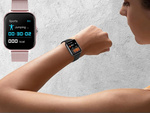 Smartwatch women's men's rubber strap sports Bluetooth calls pink