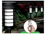 Záhradná lampa solárna baterka lampáš rgb diaľkové ovládanie