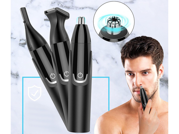 Ureche nas trimmer de îndepărtare a părului shaver barbă styling sprâncene 3in1 aku