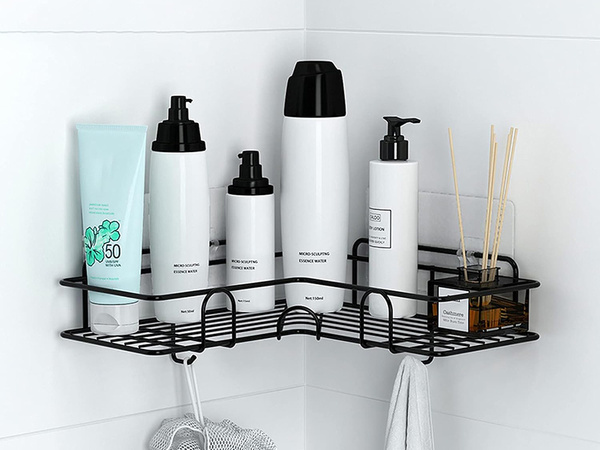 Loft corner bathroom shower shelf hanging 2x hook