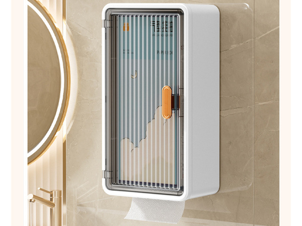 Étagère de salle de bain murale suspendue 3 niveaux porte ouverture pour mouchoirs