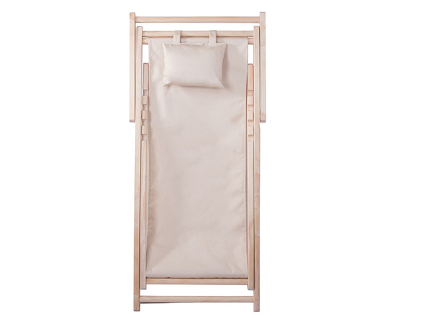 Wooden deckchair beach chairs folding garden cushion beach chair