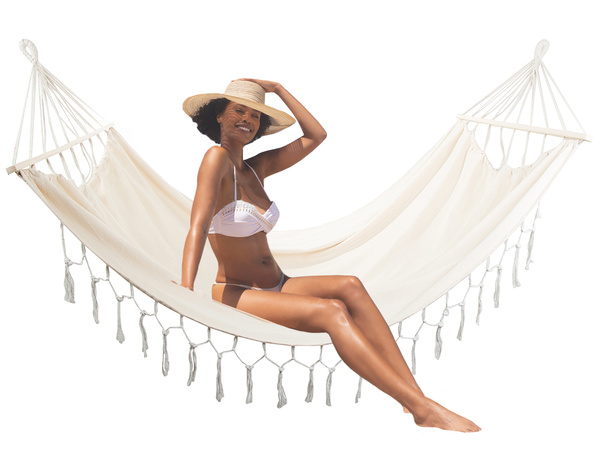 Hamaca de senderismo grande boho borla columpio para dos personas 200x150
