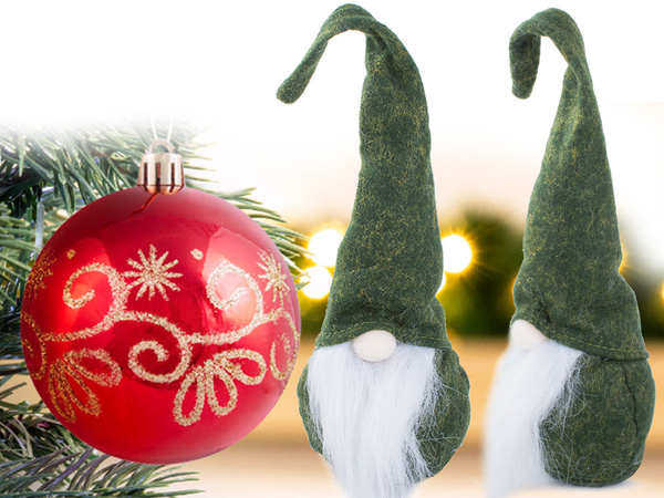 Skrzat krasnal świąteczny mikołaj gnom pod choinkę