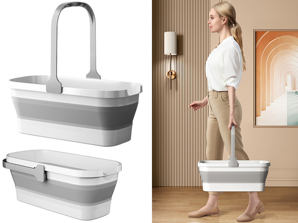 Silicone folding bowl large laundry basket compact travel 10l