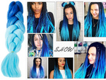 Synthetic hair for colour ombre braids