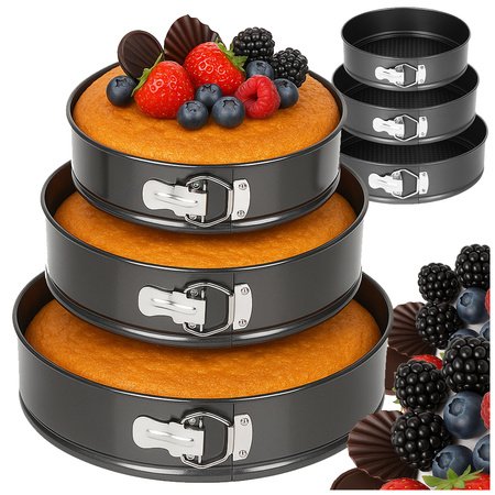 Tortenform backblech für kuchen und torten form 24 26 28 3 stück rund