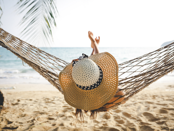 Garden hammock rope net wooden crossbars boho braided white