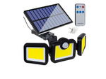 Lampe solaire avec capteur de mouvement crépusculaire 171 led panneau séparé jardin