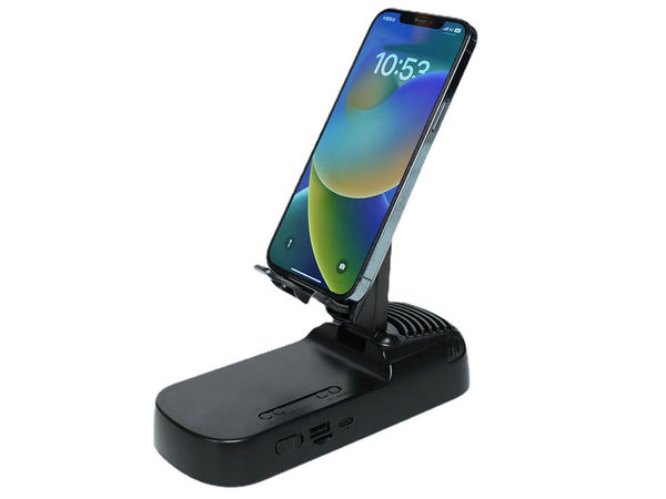 Support téléphone haut-parleur poignée télescopique socle bluetooth powerbank