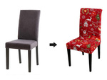 Housse de chaise de noël élastique universel décoratif michael