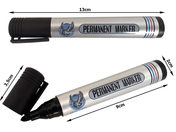 Permanentni marker pisalo črno vodoodporno okroglo