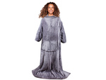 Fleece odeja z rokavi topla odeja jopica 140x200