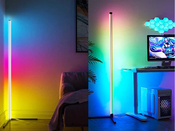 Podlahová rohová rgb led lampa na nočný stolík pre aplikáciu v spálni 1,5