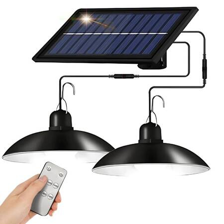 Lámpara colgante solar led para exterior con mando a distancia sensor crepuscular