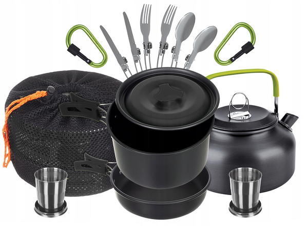 Juego de utensilios de cocina kemping sartén 18en1