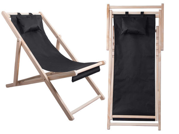 Tumbona de madera sillas de playa jardín plegable cojín silla de playa