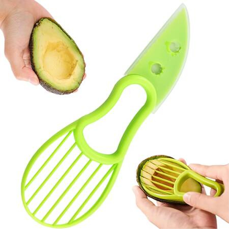 Cuchillo cortador de aguacate pelador de fruta multifuncional en plástico