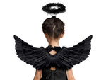 Pluma alas de ángel negro disfraz de cuento de hadas cosplay disfraz de halloween