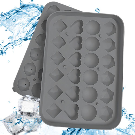 Silikónová forma na ľad 3D srdce guľa diamant tvary kocky na nápoje