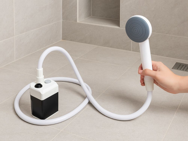 Переносной туристический кемпинговый автомобильный душ с насосом и аккумулятором