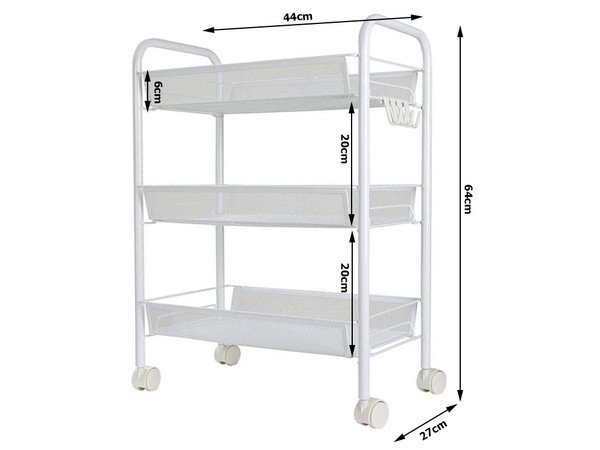Étagère de salle de bain armoire de cuisine sur roulettes étagère métallique à trois niveaux 3