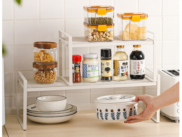 Estante metálico de un nivel para encimera de cocina organizador de cocina soporte de altillo