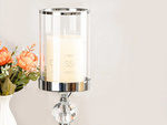 Candle holders glamour metal crystal glass set chrome 3 pcs