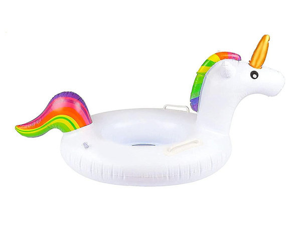 Roue gonflable bébé licorne pour nager dans l'eau de la piscine