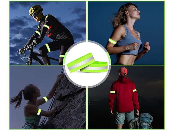 bande réfléchissante pour les yeux bracelet flexible jaune 2pcs