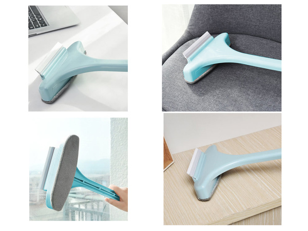 Window cleaning brush wiper 2in1