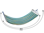Garden hammock reinforced striped coloured wood rocker swing 200 x 80
