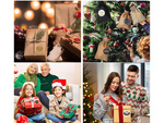 Vianočné dekoratívne nálepky na rolke 500 kusov merry christmas