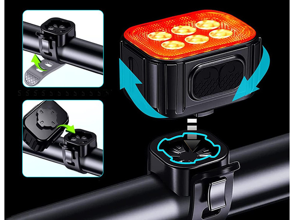 Lampe led vélo arrière avant set usb pour guidon vélo batterie rechargeable