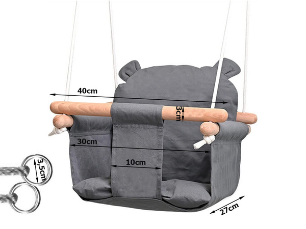 Dětská houpačka dřevěný kbelík houpačka měkký materiál houpačka