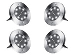 Solar disk garden lights twilight sensor 4pcs