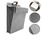 Panier à linge pliant pour salle de bain porte murale gris