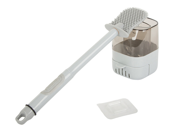 Brosse de toilette en silicone pour la salle de bain avec distributeur de liquide