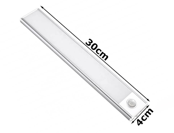 Lampka samoprzylepna listwa podszafkowa usb 30cm klips do szafy czujnik