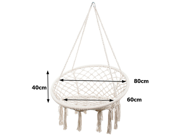 Columpio de jardín nido de cigüeña silla colgante boho 80cm