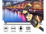 Hdmi 2.1 video kabelis ultra high speed 8k 60hz 4k 120hz hq gold 1.5m