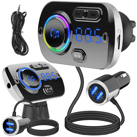 Bluetooth usb 5.0 multifunctional fm transmitter 8in1