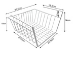 Hanging basket under shelf metal basket organiser kitchen basket white