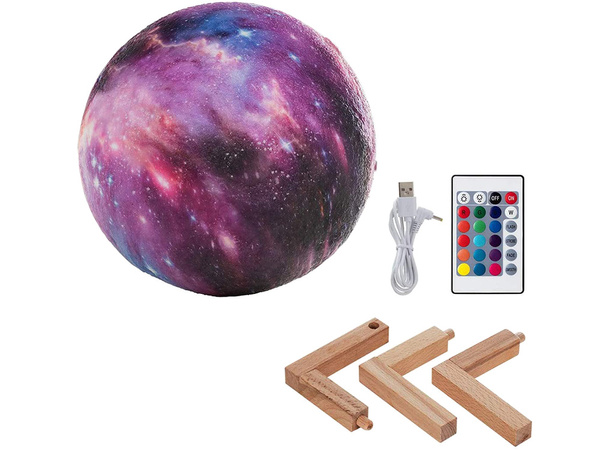 3d rgb luna lumina de noapte cu telecomanda