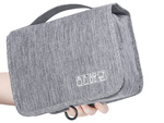 Travel cosmetics bag, hanging organiser for the bathroom, with zip, hook and handle