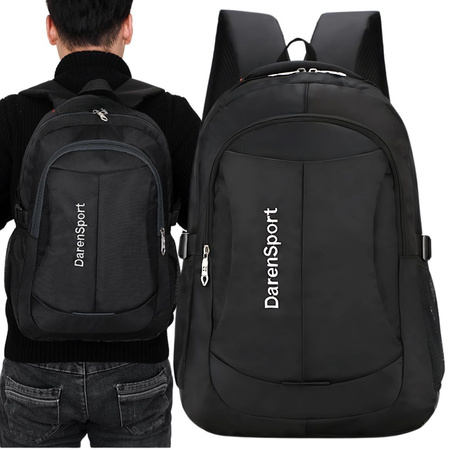 Mochila urbana escolar juvenil deportiva 10l negra 2 compartimentos para portátil