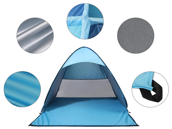 Tienda de playa autoplegable uv protectora bolsa familiar set
